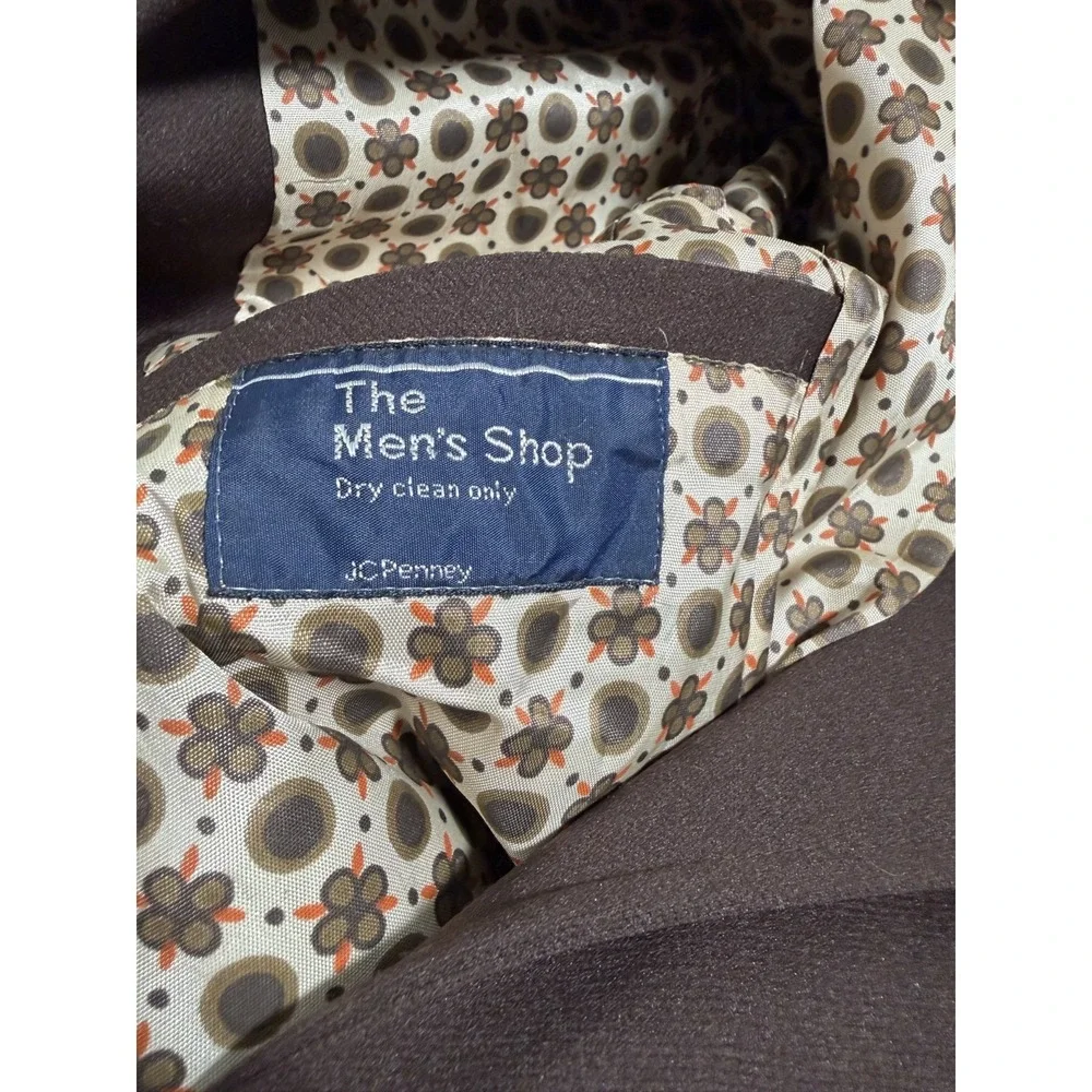 JCPenney The Men's Shop Brown Blazer Sport Coat Vintage Style Mens ~40R